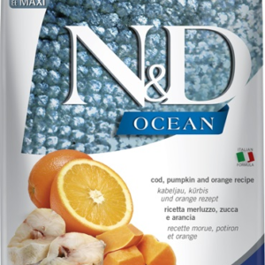 N&D Dog Ocean tőkehal, sütőtök&narancs adult medium/maxi 12kg