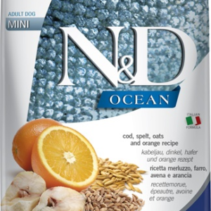 N&D Dog Ocean tőkehal, tönköly, zab&narancs adult mini 7kg