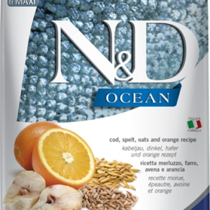 N&D Dog Ocean tőkehal,tönköly,zab&narancs adult medium&maxi 12kg
